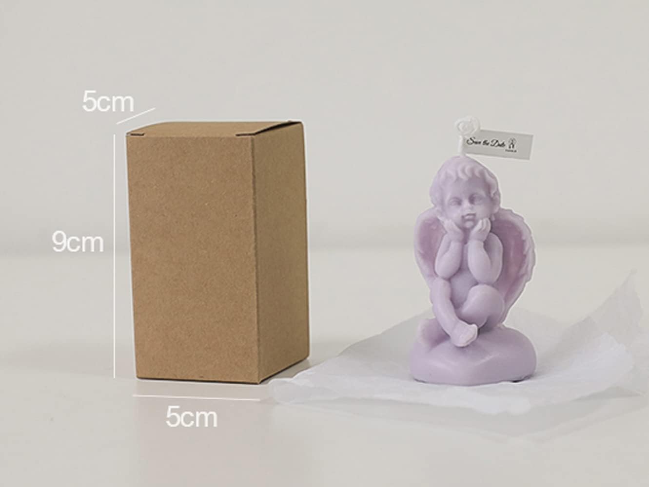 Scented Candle Cute Angel Shaped,50G Aroma Soy Wax Decorative Candle,Handmade Aesthetic Candlefor Table Photo Prop Birthday Gift,Prefect for Meditation Stress Relief Mood Boosting Bath Yoga (White) - Image 5