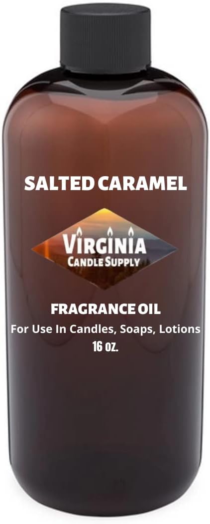 Salted Caramel Fragrance Oil (16 oz Bottle) for Candle Making, Soap Making, Tart Making, Room Sprays, Lotions, Car Fresheners, Slime, Bath Bombs, Warmers……