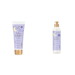 SheaMoisture Baby Manuka Honey & Lavender 8 oz Moisturizer and Pre-Wash Hair Detangler Nighttime Skin and Hair Care Regimen