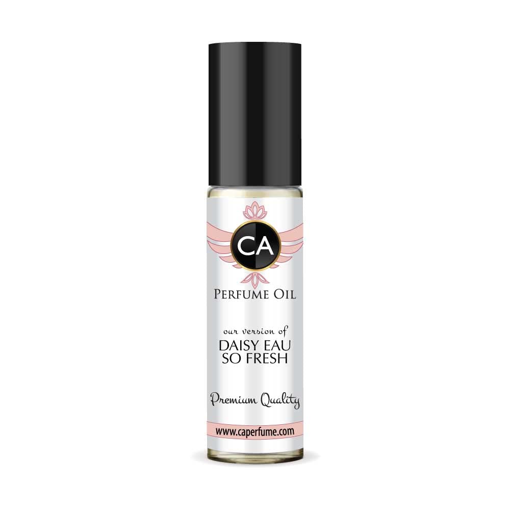 CA Perfume Impression of M. Jacobs Daisy Eau So Fresh For Women Replica Fragrance Body Oil Dupes Alcohol-Free Essential Aromatherapy Sample Travel Size Concentrated Long Lasting Roll-On 0.3 Fl Oz/10ml