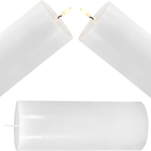 3 Pack 2.8 x 6 Hand Poured White Dripless Pillar Candles, 150 Hours Long Burning, Soy Candles, Non-Toxic, Unscented, Smokeless, for Power Outages & Emergency