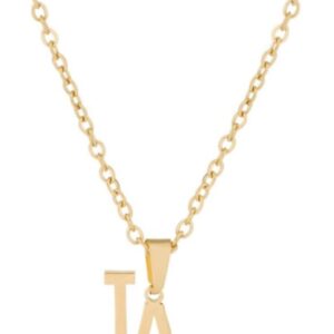 Los Angeles Necklace 18K Gold Plated Stainless Steel Pendant Necklace LA Link Chain L.A Pendant High Polished Finish Gift Idea