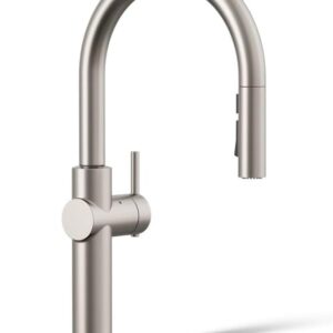 KOHLER Touchless Pull Down Kitchen Faucet, 3-Spray, Vibrant Stainless, with Touchless Activation and LED Light Indicating Ready Use