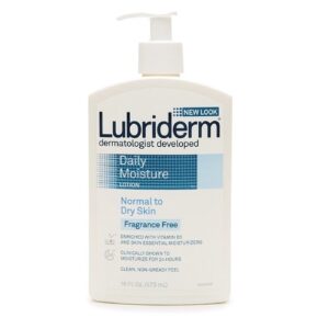 Lubriderm Daily Moisture Hydrating Unscented Body Lotion with Vitamin B5 for Normal to Dry Skin, Non-Greasy and Fragrance-Free Lotion. 16 fl. oz