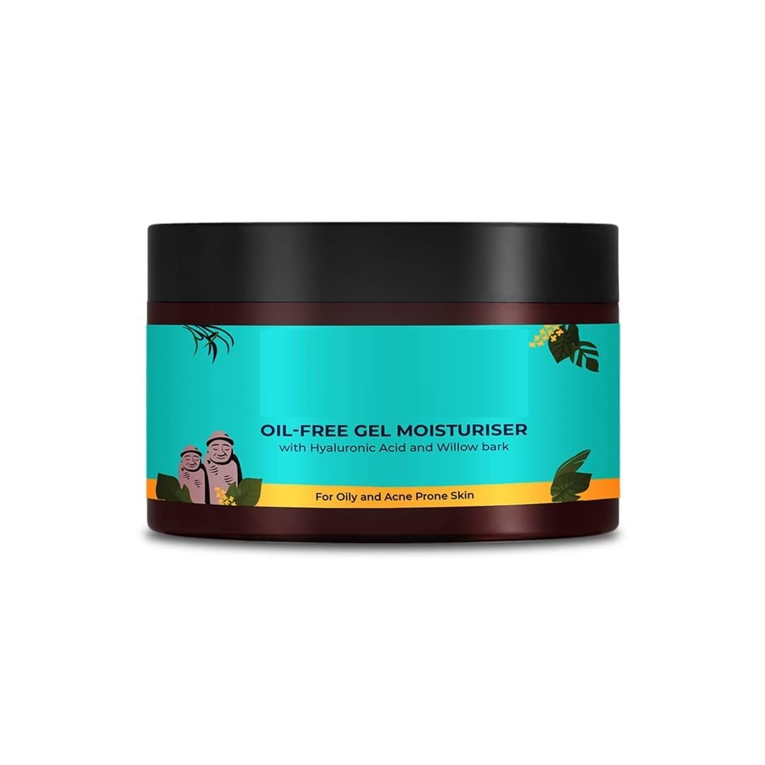 Korean Oil free Gel Moisturizer for oily skin with Hyaluronic Acid & Willow Bark Extracts | Moisturiser for face | Suitable for Oily & Acne-Prone Skin| Men & Women | Korean Skin Care | 50gm, 1.76 Ounc