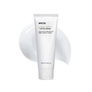 ROVECTIN Calming Lotus Water Cream - Lightweight Moisturizer Face Cream for Oily, Combination Skin | 75% Lotus Water Extract For Skin Purifying, Anti-Aging | Vegan Korean Skincare (2.1 fl.oz, 60ml)