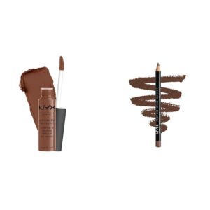 NYX PROFESSIONAL MAKEUP Soft Matte Lip Cream Berlin (Medium Warm Brown) and Slim Lip Pencil Espresso Bundle