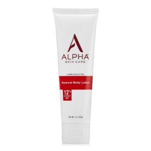 Alpha Skin Care Revitalizing Body Lotion, 12% Glycolic AHA, Simple & Effective Daily Moisturizer Hydroxy Acid, Hydrates & Exfoliates for Soft, Smooth Skin, Anti-Aging, Travel Size, 3 Oz