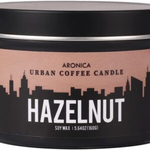 Aronica Hazelnut Coffee Candle for Fall Decor, Different Home Decor Coffee Scent Candles, Small Fall Candle for Bathroom