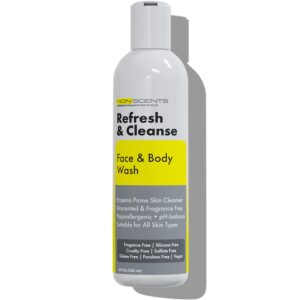 Nonscents Fragrance Free Body Wash | Ph Wash & Acne Cleanser | 2 in 1 Face & Body Wash | Sensitive Skin with Salicylic Acid for All Skin Types | Made in USA