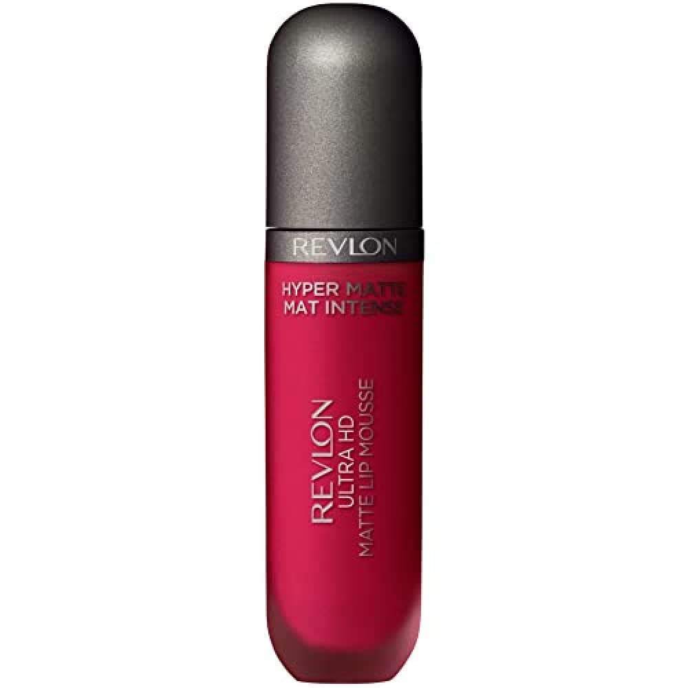 Revlon Ultra HD Lip Mousse Hyper Matte, Longwearing Creamy Liquid Lipstick, in Pink 100 Degrees (805), 0.2 oz