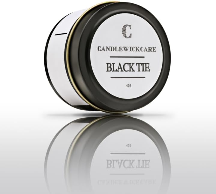 Scented Candles, Aromatherapy Candles, Non Toxic Candles for Home Scented, Coconut/Soy Candles in Glass Jar (4oz) (Black Tie)
