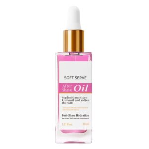 Strawberry Vanilla After Shave Oil, Moisturize and Smooth Skin, Prevent Ingrown Hairs & Dryness, Soft Serve After Shave Oil for All Skin Types (1.01 fl. oz.)