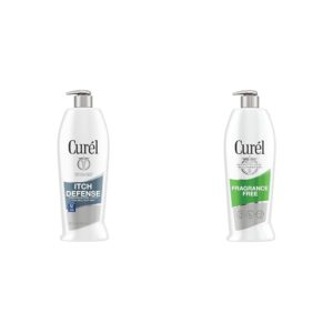 Curel Itch Defense Calming Body Lotion & Fragrance Free Comforting Body Lotion, Unscented Dry Skin Moisturizer for Sensitive Skin, with Advanced Ceramide Complex, Repairs Moisture Barrier, 20 oz