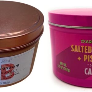 Trader Joe's Salted Caramel Candle 162g and Peony Blossom 5.7 oz - Set of 2