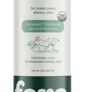 Fera Pet Organics Paw Biome Pet Balm for Dogs and Cats, Vet Created, Relief and Nourishment for Nose Paws Elbows & Skin with Organic Beeswax Neem Oil Lavender Calendula and Lactobacillus Sakei 2 Oz