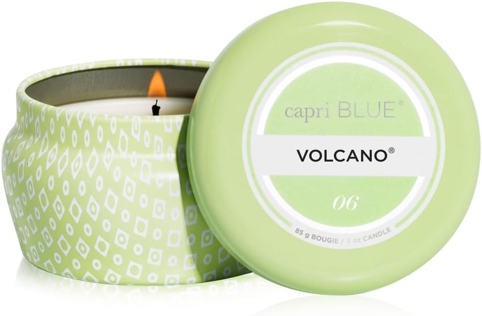 Capri Blue Volcano Scented Mini Tin Candle 3 oz Tropical Fruit Citrus Aroma - Image 6