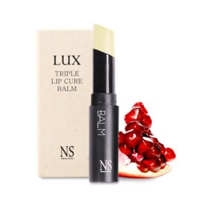 Lux Triple Lip Cure Balm (0.17 oz) (Pure) 4 million units sold in Korea, Natural Tinted Korean Lip Balm, Petroleum/Paraben Free, Lip Butter,lip balm hydrating,tinted moisturizer
