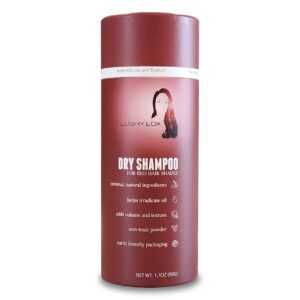 Dry Shampoo Powder For Red Hair Shades, All Natural Ingredients, Non Aerosol, Non Toxic, Earth Friendly Packaging