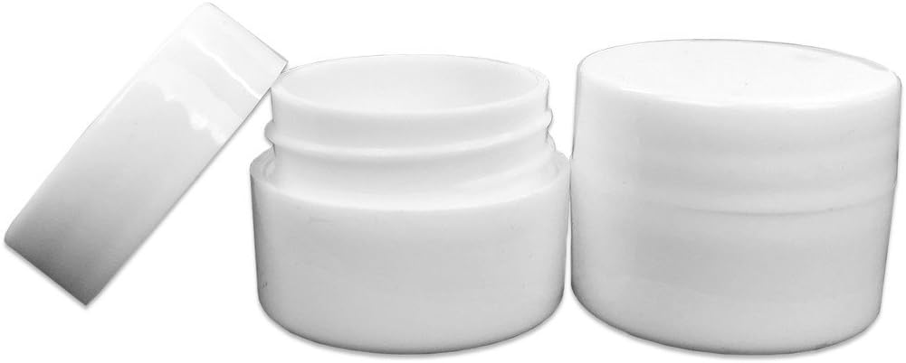 Beauticom 12 Pieces 7G/7ML (0.25oz) WHITE Sturdy Thick Double Wall Plastic Container Jar with Foam Lined Lid for Pills, Medication, Ointments and Other Beauty and Health Aids - BPA Free