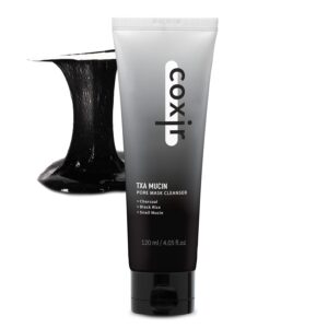 coxir TXA MUCIN PORE MASK cleanser 2 in 1 Mask to Foam l Korean Black Rice Mochi Gelato texture, Tranexamic Acid, Charcoal, lWash Off, Pore Minimizing, Blackhead [120ml/4.05 fl.oz]