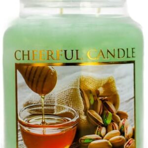 A Cheerful Giver Pistachio & Honey 24oz Large Scented Candle Jar with Lid Cheerful Candle 135 Hours of Burn Time, Christmas Gift for Women, Green