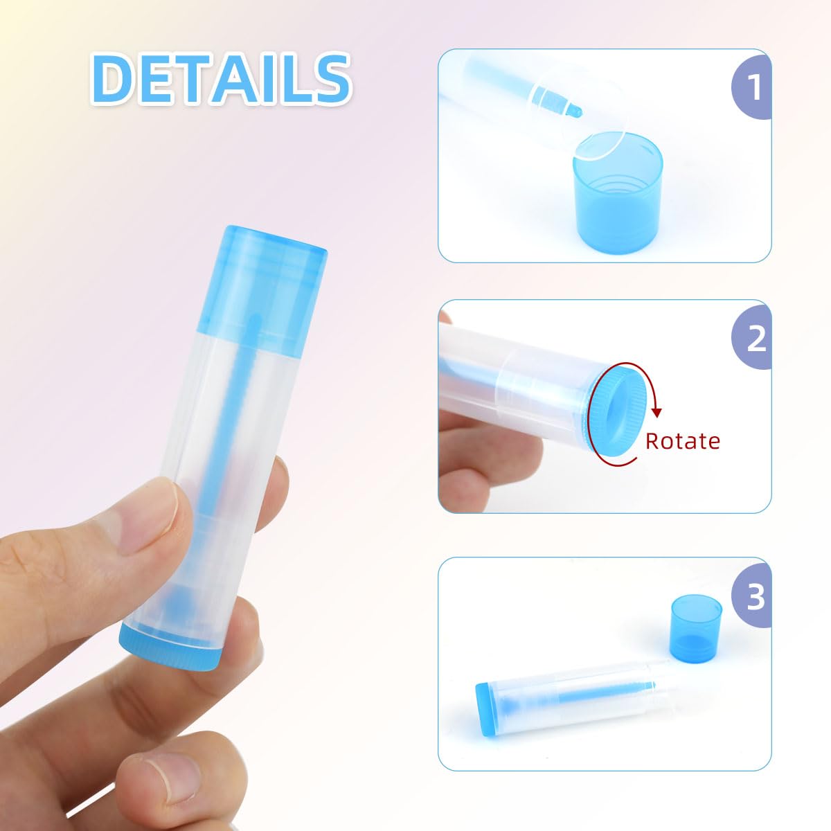 25 Pcs Clear Empty Lip Balm Tubes Lip Balm Containers Lipstick Container with Caps DIY Lip Balm Tubes Refillable Lip Balm Tube for Homemade Lip Gloss Lipstick 5.5Ml Plastic Lip Balm Containers - Image 4