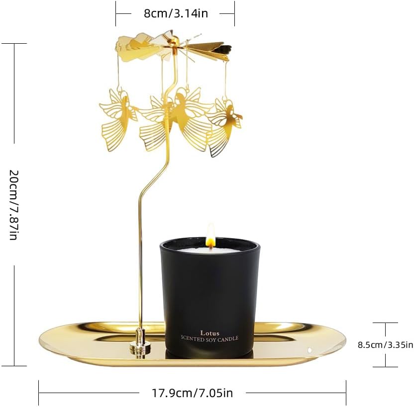 Birthday Gift for Women, Unique Angel Candle Gift for Mothers, Sisters, and Best Friends. Rotating Scented Candles with Plate for Mother's Day,Easter,6oz. - Image 4