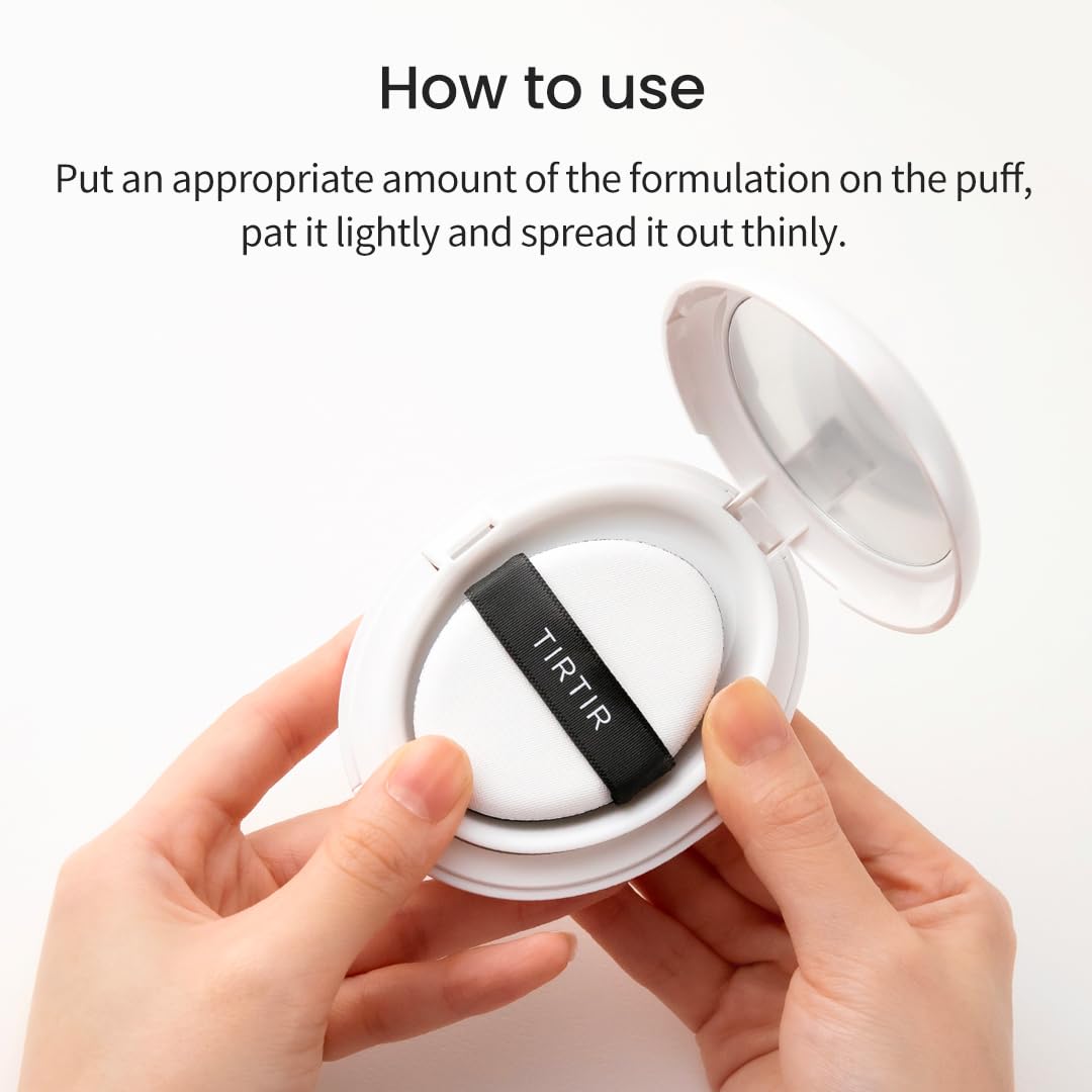 TIRTIR My Glow Cream Cushion Mini Natural Coverage 0.15 oz Porcelain #17C - Image 8