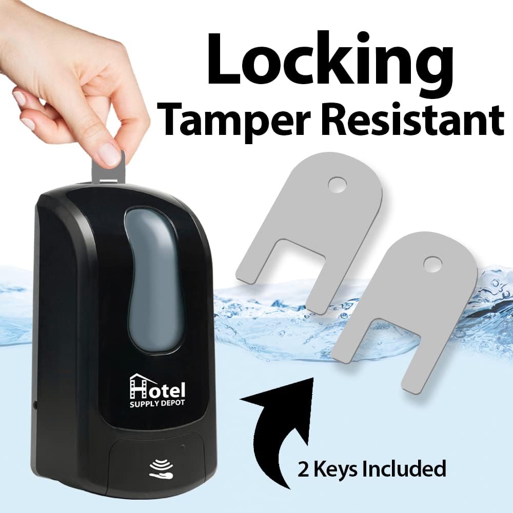 Hotel Supply Depot Automatic Touchless Black Soap and Sanitizer Dispenser 33 oz Capacity - Image 6