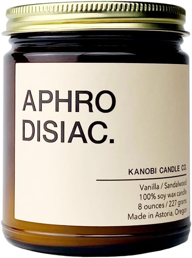 Scented Soy Candle: 100% Natural Soy Wax, Phthalate-Free Premium Fragrance and Zinc-Free Wick, Long-Lasting, Clean Burn. (Aphrodisiac)