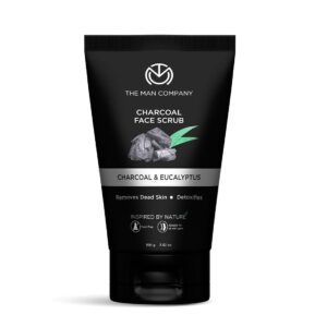 The Man Company Natural Charcoal Face Scrub with Lemongrass and Eucalyptus - 3.5 Oz. | Skin Exfoliating & Detox, Anti Acne, Blackhead removing Face Scrub