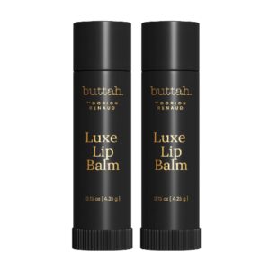 Buttah Skin by Dorion Renaud Luminating & Nourishing Lip Balm .15oz [2 Pack] - for Healthy Looking Lips - Shea Butter - Naturally Based Skin Care - Black-Owned Skincare