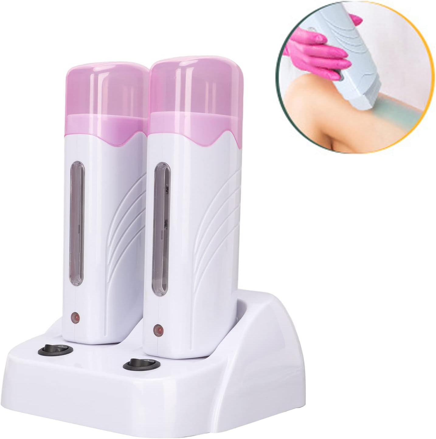 Double Depilatory Heater, Wax Warmer Machine, Portable Wax Warmer Machine for Leg Armpit with Heater Base - Image 8