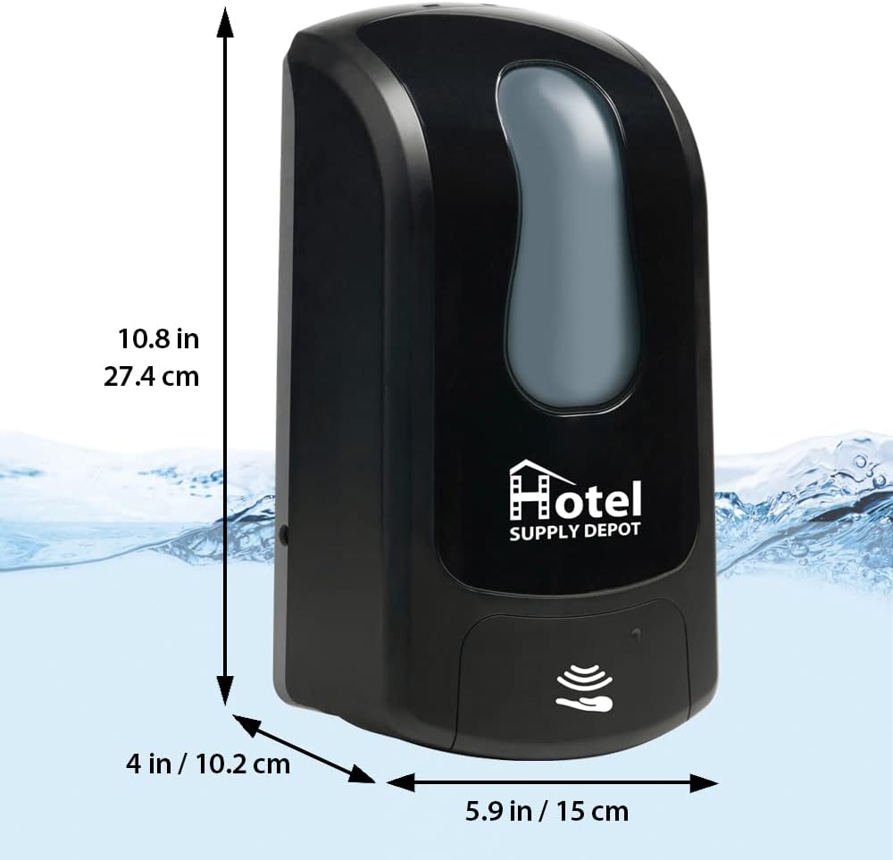 Hotel Supply Depot Automatic Touchless Black Soap and Sanitizer Dispenser 33 oz Capacity - Image 7
