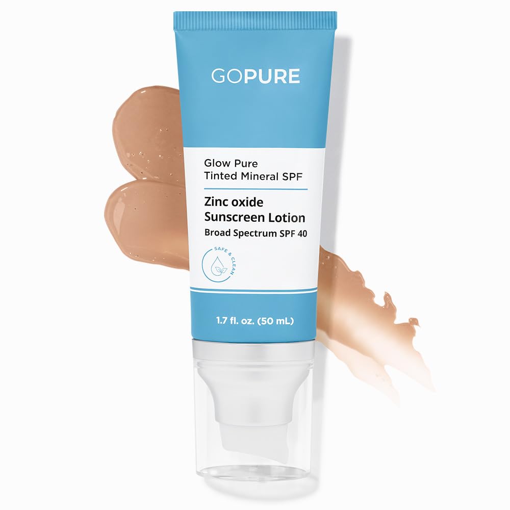 GoPure Glow Tinted Mineral Sunscreen SPF 40 PA+++ 1.7 oz Moisturizer - Image 6