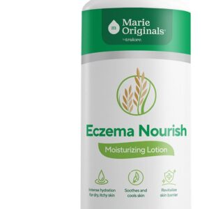 Marie Originals Eczema Nourish Moisturizing Lotion for Dry, Itchy, Sensitive Skin Relief– Hypoallergenic Formula with Colloidal Oatmeal & Natural Botanicals | Eczema Cream for Kids & Adults | 16 Fl Oz