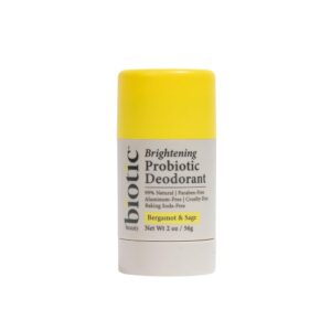 Brightening Probiotic Aluminum Free Deodorant for Women, Men, Teens & Kids - Baking Soda-Free, Microbiome-Friendly, Odor Control & Brightening Deodorant for Women - Bergamot Sage Scent
