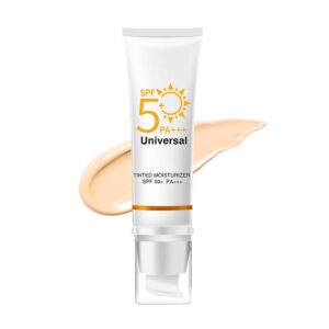 Tinted Sunscreen for Face SPF 50 - Tinted Moisturizer with SPF 50+ - Face Sunscreen for Women Men with Zinc Oxide & Vitamin E - Moisturizer for Fa ce Skin Tint with SPF, Water & Sweat Resistant