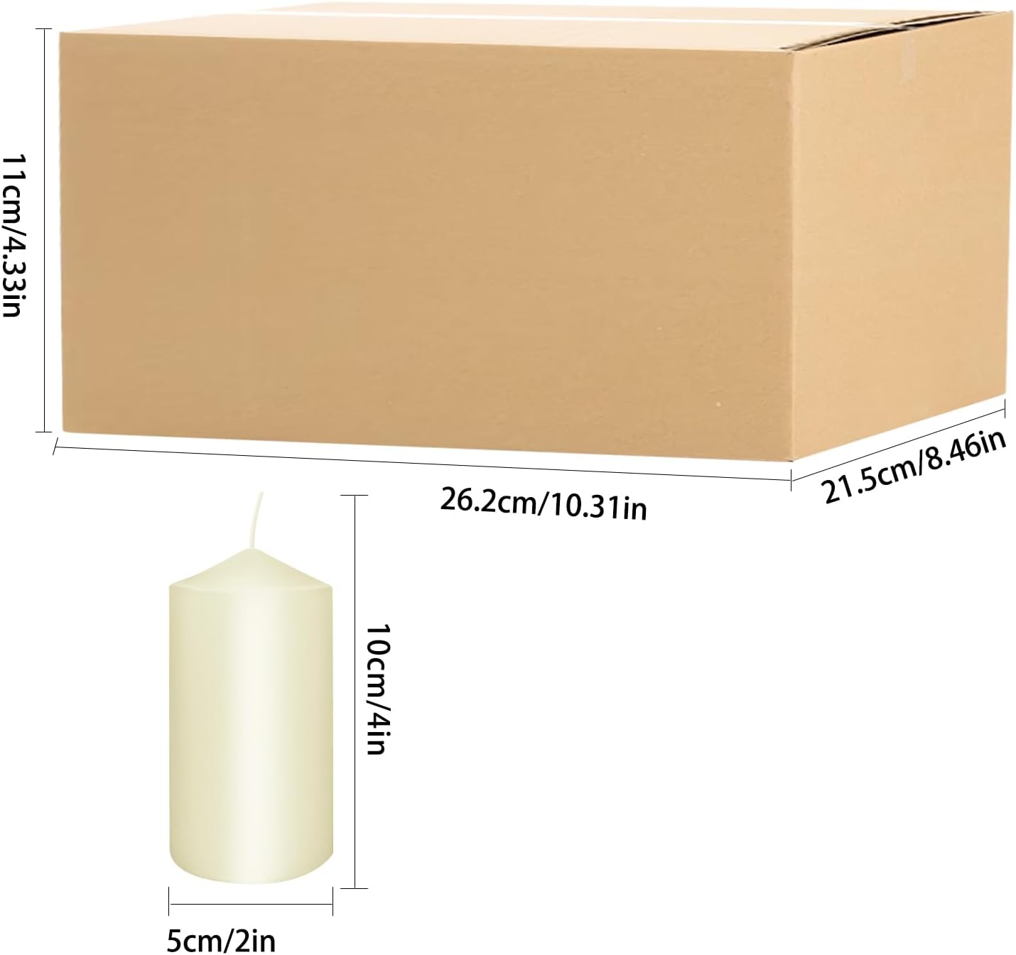 20 Packs 2 x 4 Premium Sense Unscented Ivory Tall Pillar Candles, Soy Wax for Candlelight Dinner, Home Decor, Party, Wedding. - Image 4