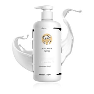 Milk Body Wash 500ml,Mostiurizing Milk Lotion,Gentle Smoothing Bodywash,Foaming Bath Body Cleanser for Women and Men