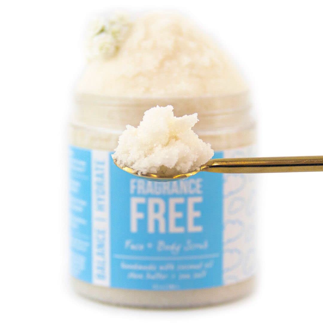 Mojo Spa Fragrance Free Face and Body Scrub | No Scent, Vegan Friendly | Moisturizing Sugar Based Exfoliator for Sensitive Skin | 10 oz - Image 4