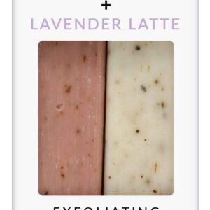 Exfoliating Bar Soap Combo Set By Olivia Care - Rose Himalayan Salt + Lavender Latte- All Natural & Organic - Moisturize, Detoxify, Hydrate - Makes Skin Soft & Silky - 2 X 8 OZ