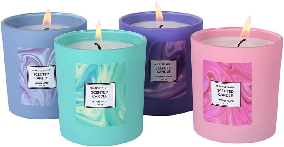 MINISO Scented Candles Big Size Home Wax Scented Candle Aroma Decoration Candles Gift for Home Decor-Miracle Night,Grey Vanilla Latte - Image 9