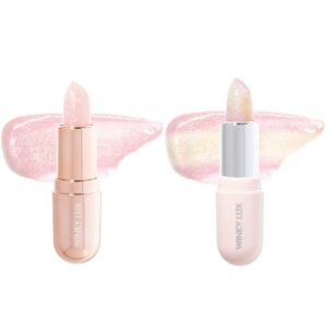 Winky Lux Glimmer Lipstick, pH Balm, Color Changing & Tinted, Vegan & Cruelty Free, Hydrate & Plump, Sheer Pink, Rose & Unicorn