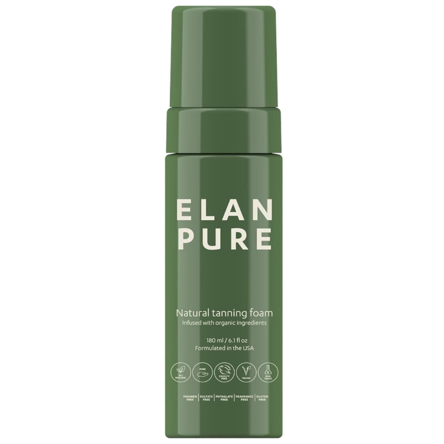 Non Toxic Self Tanner - Organic Tanning Foam - Long Lasting Natural Looking Tan - Streak Free Smooth Application - Plant Based Ingredients - Vanilla