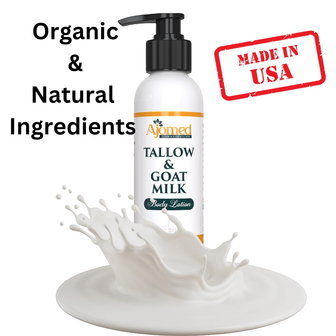 Grass Fed Beef Tallow & Goat Milk Body Lotion for Sensitive Skin, Organic Tallow Lotion - Soothes Dry Patches, Goat Milk Moisturizer - Handmade Tallow Body Lotion (Oatmeal & Honey, 8 Oz) - Image 4
