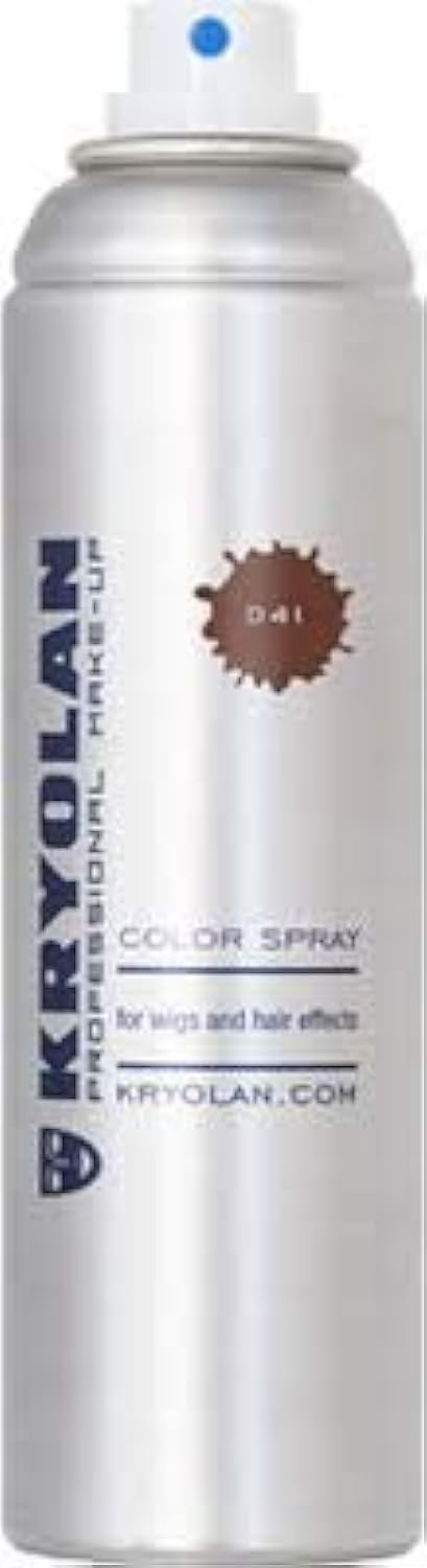 Kryolan Temporary Hair Color Spray- D41 Dark Brown 150ml | Professional Quality & Washable | Colored Hair Spray for Professionals | Made In Germany
