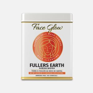 Face Glow- Fuller’s Earth w/Sandalwood - 12 Individual Sachets of Multani Mitti (10 gm each)- Reusable Brush & Tray Included- Timeless Radiance- Face Mask for Healthy Looking Skin - By Pride of India