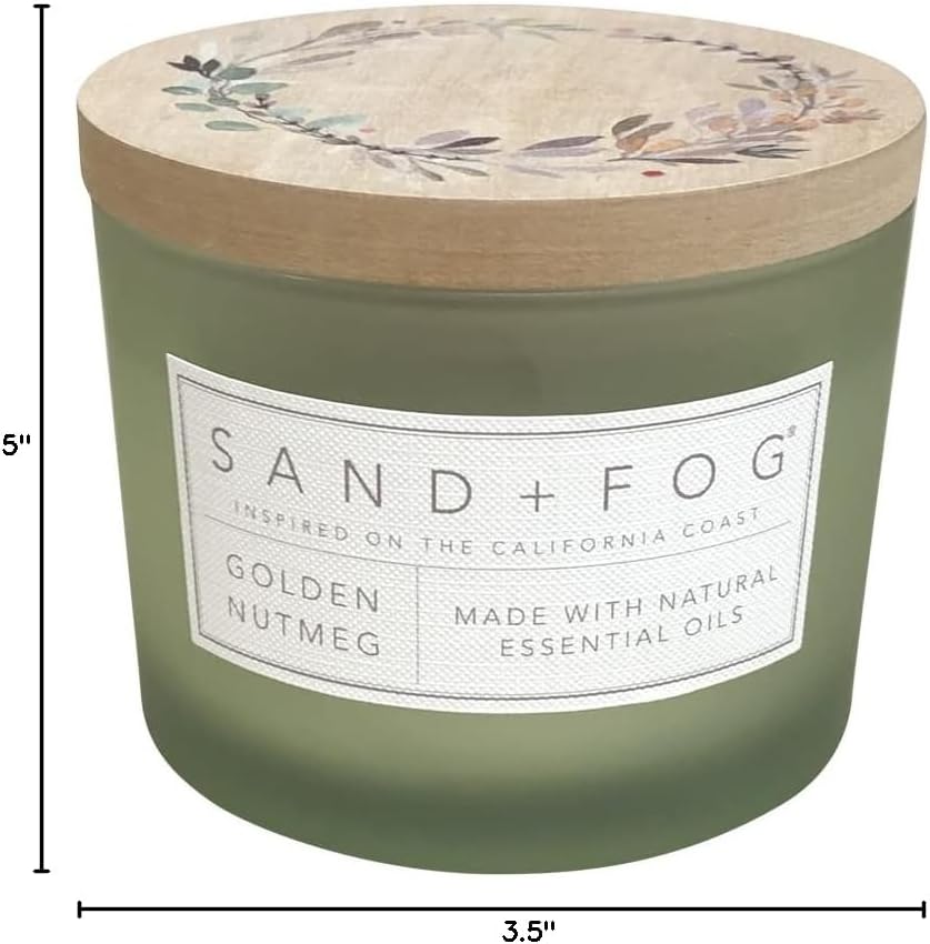 Sand + Fog Scented Candle - Golden Nutmeg – Additional Scents and Sizes – 100% Cotton Lead-Free Wick - Luxury Air Freshening Jar Candles - Perfect Home Decor – 12oz - Image 10